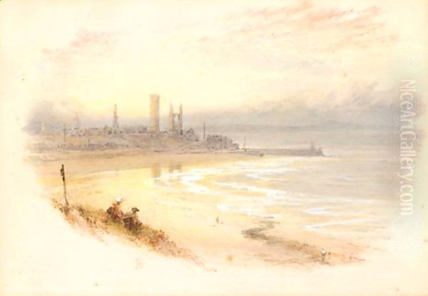 St Andrews abbey Oil Painting by Myles Birket Foster