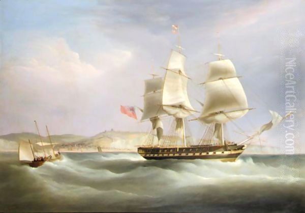 Blackwall Frigate 'Madagascar' Off Dover Oil Painting by William Huggins