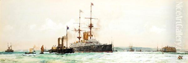 The Spithead Oil Painting by Charles Edward Dixon