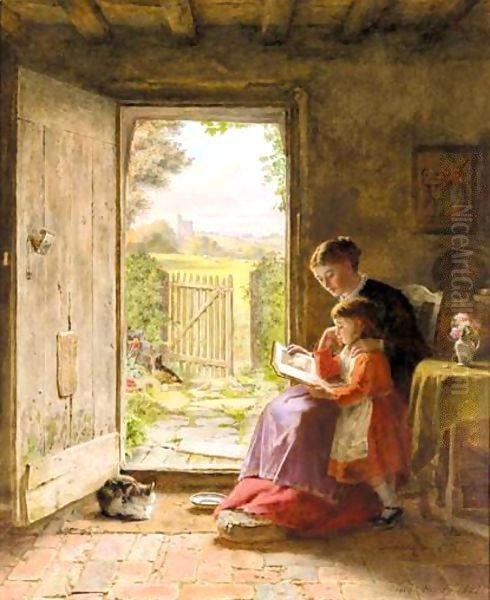 The Reading Lesson Oil Painting by George Hardy