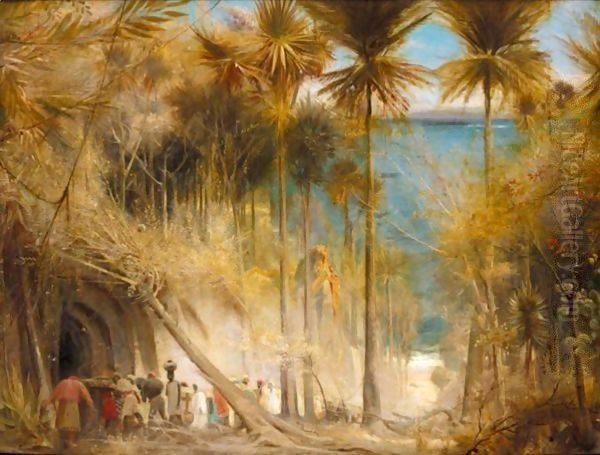 Ali Baba And The Forty Thieves Oil Painting by Albert Goodwin