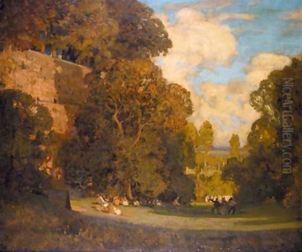 A Provencale Dance Oil Painting by Sir Alfred East