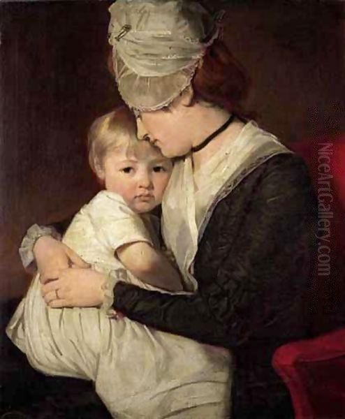 Portrait Of Mrs Anne Carwardine (1752-1817) And Her Eldest Son, Thomas (1772-1822) Oil Painting by George Romney