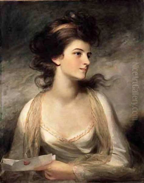 Portrait Of A Lady As Evelina   Oil Painting by John Hoppner