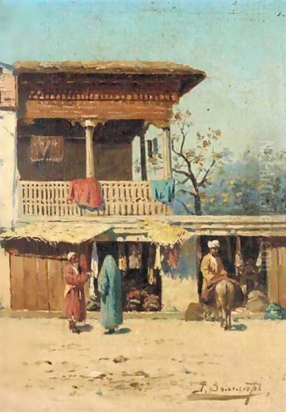 Street Traders In Samarkand Oil Painting by Richard Karlovich Zommer