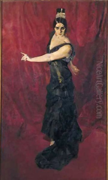 Laura De San Telmo, Bailando (Laura De San Telmo Dancing) Oil Painting by Joaquin Sorolla Y Bastida