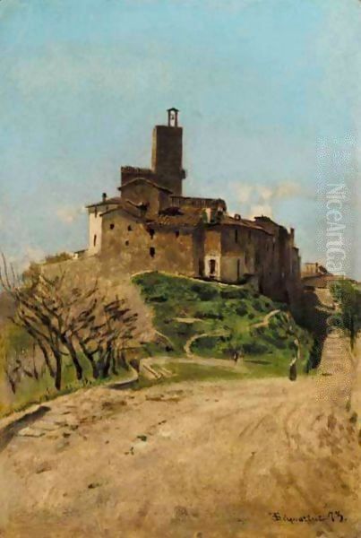 Veduta Di Vinci Oil Painting by Telemaco Signorini