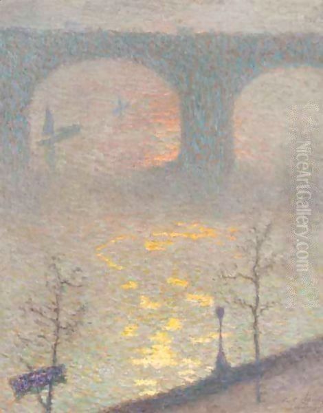 Waterloo Bridge Oil Painting by Emile Claus