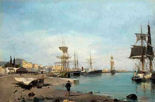 Admiring The Ships Oil Painting by Constantinos Volanakis