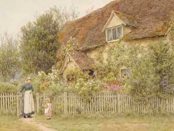 An Old Farm, Pinner Oil Painting by Helen Mary Elizabeth Allingham