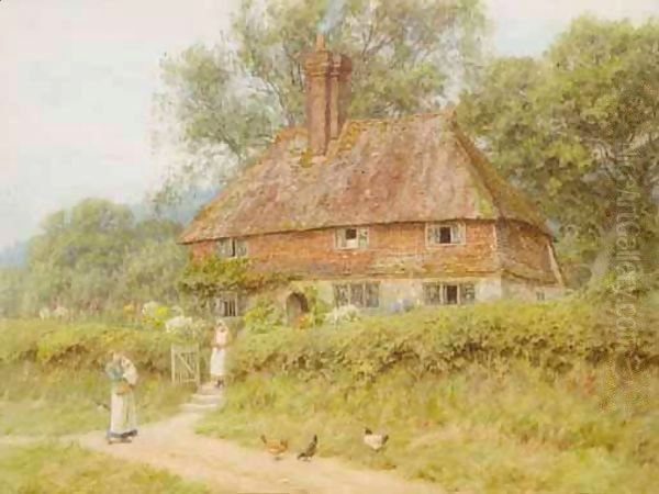 An Old Surrey Cottage 2 Oil Painting by Helen Mary Elizabeth Allingham