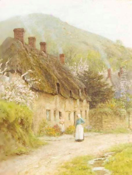 Spring Time Oil Painting by Helen Mary Elizabeth Allingham