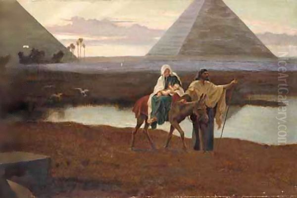 The Flight Into Egypt Oil Painting by Frederick Goodall