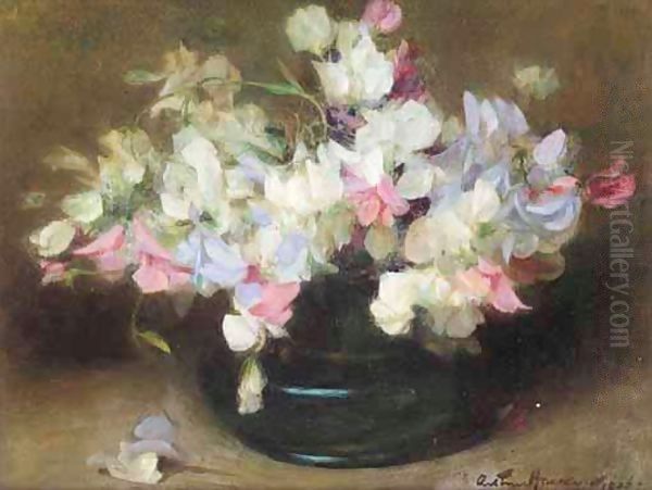 Study Of Sweet Peas Oil Painting by Arthur Hacker