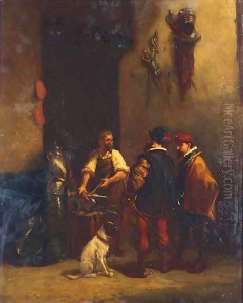 The Blacksmith Oil Painting by Jozef Lies