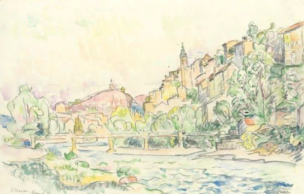 Vaison Oil Painting by Paul Signac