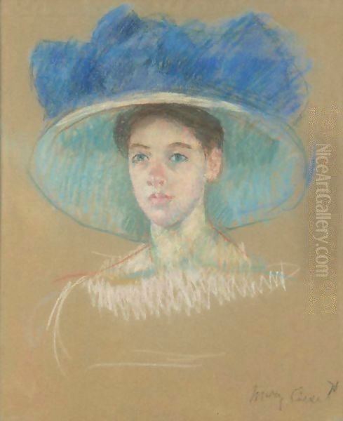 Tete De Femme Au Grand Chapeau Oil Painting by Mary Cassatt