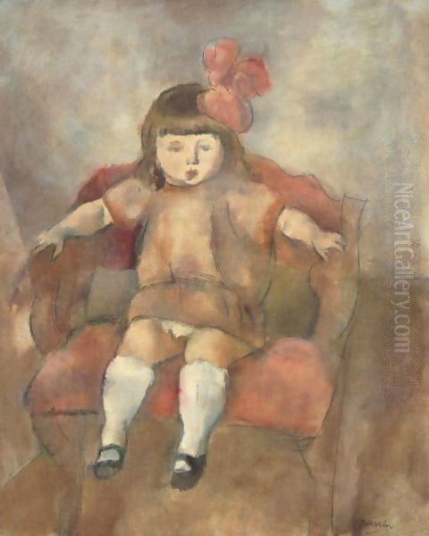 Fillette Assise Dans Un Fauteuil Oil Painting by Jules Pascin