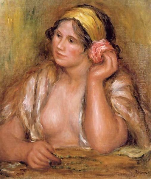 Gabrielle Au Collier Vert Oil Painting by Pierre Auguste Renoir