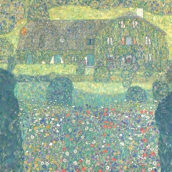 Landhaus Am Attersee Oil Painting by Gustav Klimt