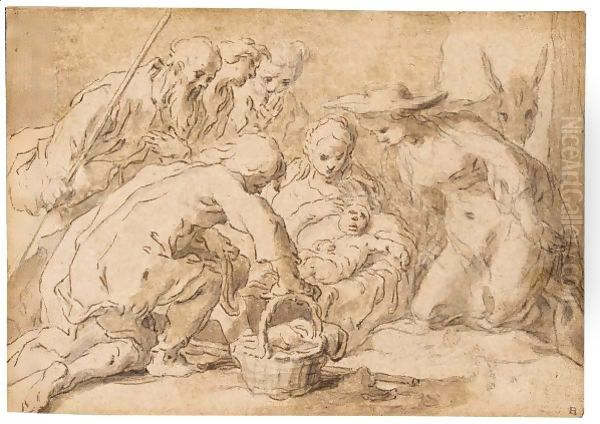 The Adoration Of The Shepherds Oil Painting by Abraham Bloemaert