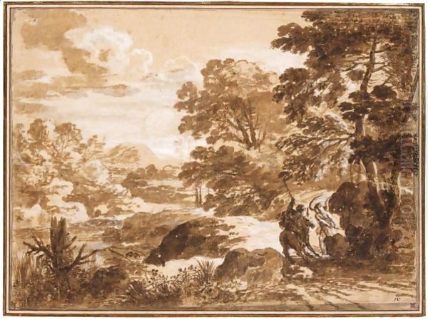 Landscape With Balaam And The Ass Oil Painting by Herman Van Swanevelt