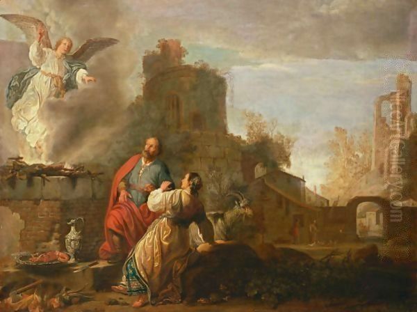 The Sacrifice Of Manoah Oil Painting by Claes Cornelisz Moeyaert