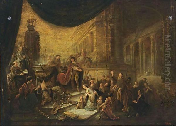 The Israelites Worship The Golden Calf Oil Painting by Jacob Willemsz de Wet the Elder