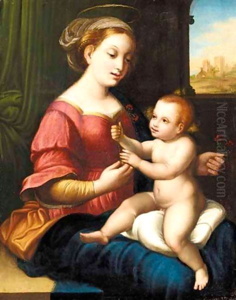 The Madonna Of The Pinks Oil Painting by Raphael (Raffaello Sanzio of Urbino)