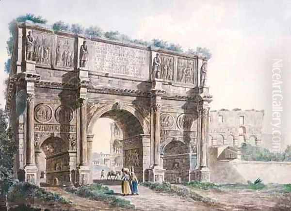 Rome, A View Of The Arch Of Constantine Oil Painting by Franz Kaisermann