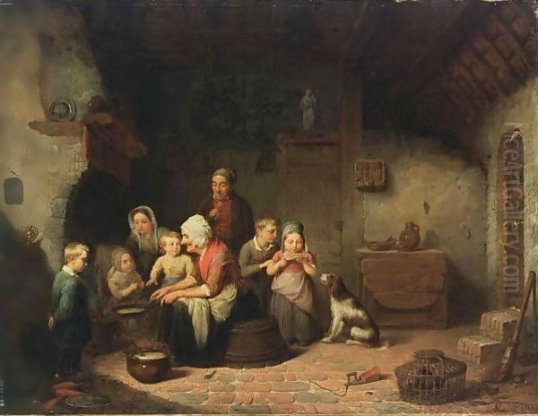 Pancake Day Oil Painting by Alphonse Cornet