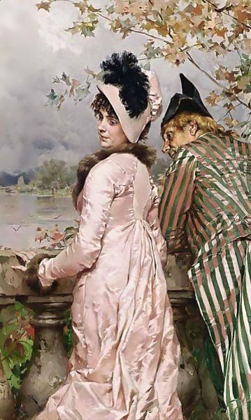 The Flirtation 2 Oil Painting by Frederick Hendrik Kaemmerer