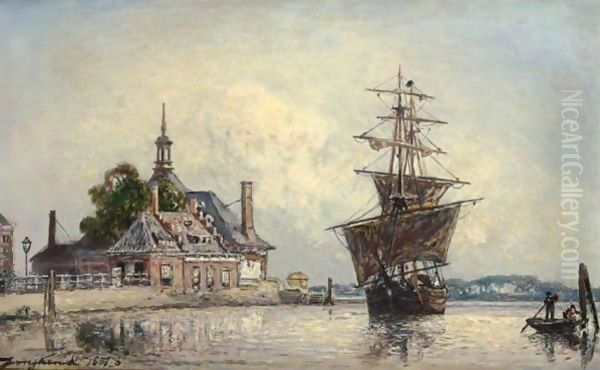 A View Of The Hoofdpoort, Rotterdam Oil Painting by Johan Barthold Jongkind