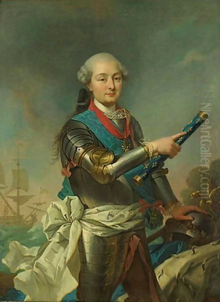 Portrait Of An Admiral Oil Painting by Louis Michel van Loo