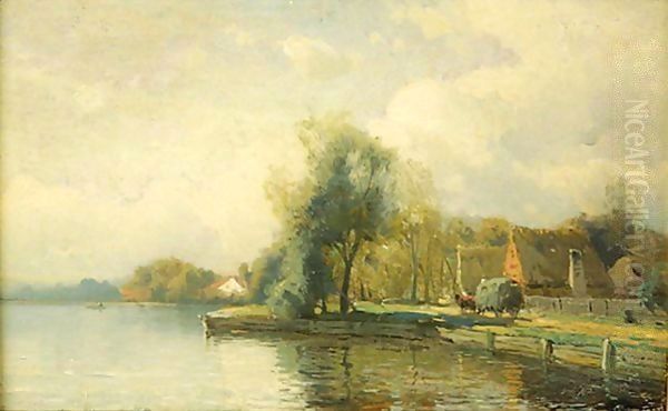 Landscape With Pond Oil Painting by Gustaf Fredrik Rydberg