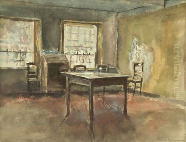 Interior Oil Painting by Max Liebermann