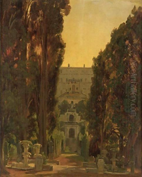 Villa Desta, Tivoli Oil Painting by Thomas Worthington Whittredge