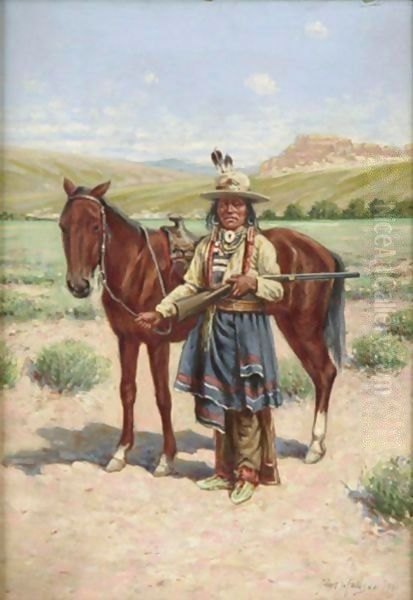 Oklahoma Buck Oil Painting by John Hauser