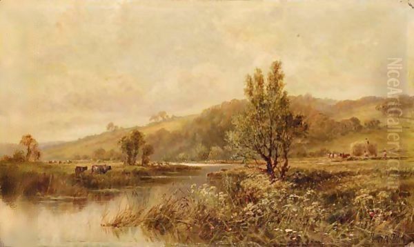 Haymaking Oil Painting by Henry Hillier Parker