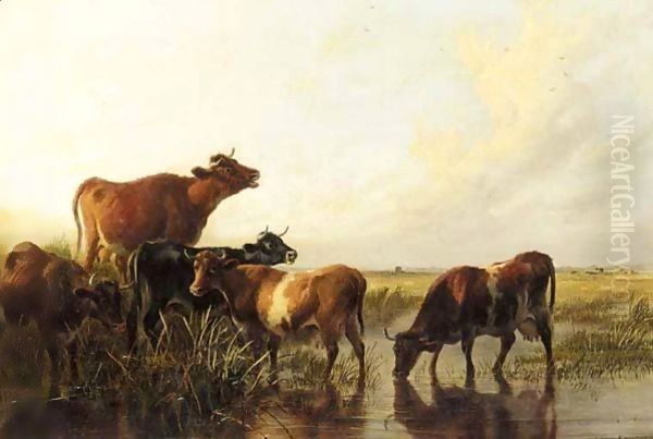 In The Canterbury Meadows 2 Oil Painting by Thomas Sidney Cooper