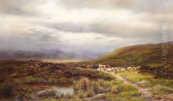 A North Derbyshire Moorland Oil Painting by Louis Bosworth Hurt