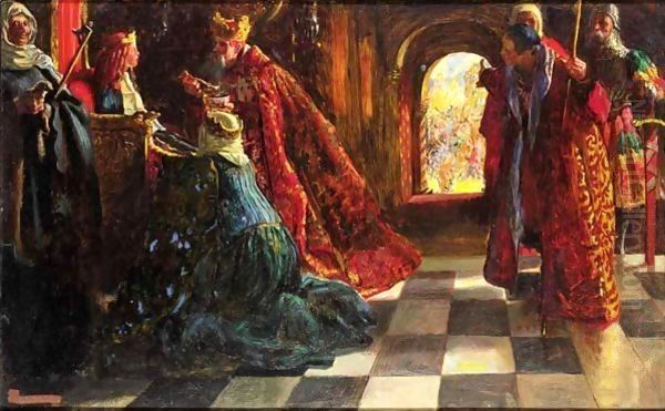 There Is An Evil Which I Have Seen Under The Sun, As An Error Which Proceedeth From The Ruler Folly Is Set In Great Dignity And The Rich Sit In Low Place Ecclesiastes Ch.Xv V.Vi Oil Painting by John Byam Liston Shaw