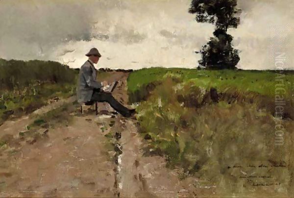 En Plein Air Oil Painting by Luigi Loir