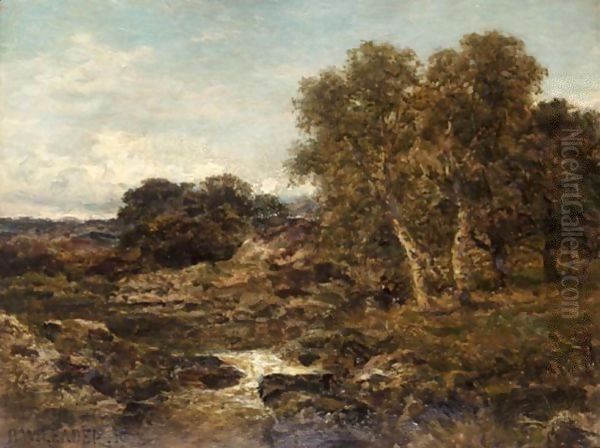 On The Llugwy, Near Capel Curig Oil Painting by Benjamin Williams Leader