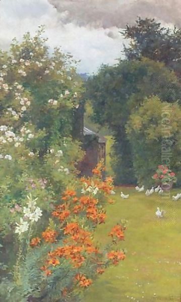 Orange Lilies Oil Painting by Alfred Parsons