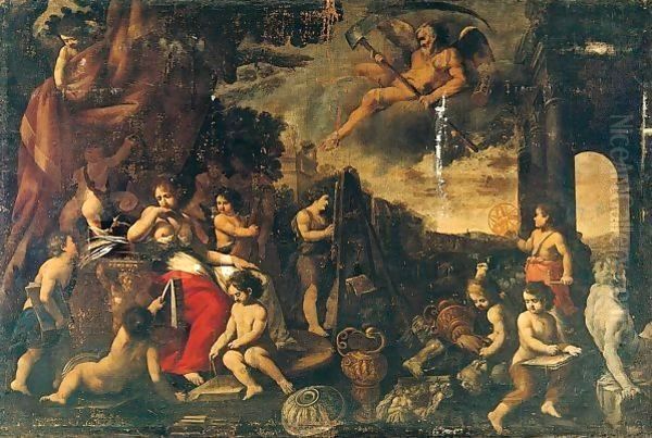 An Allegory Of The Arts Oil Painting by Giacomo (or Jacopo) Tarchiani