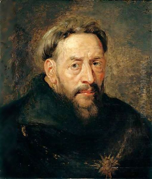 Portrait Of A Capuchin Monk, Head And Shoulders, Wearing A Chain Oil Painting by Peter Paul Rubens