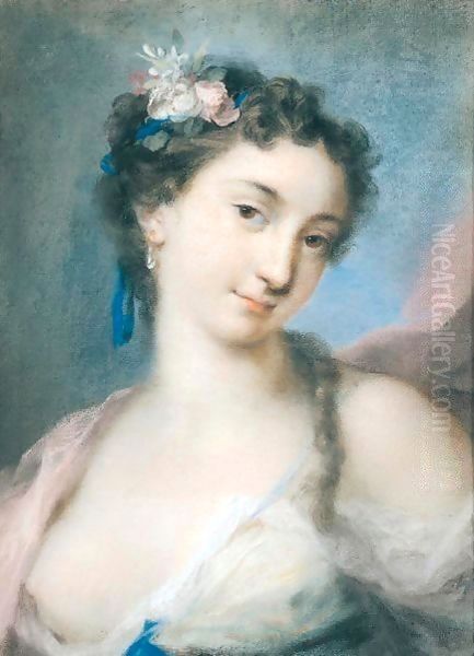 An Allegorical Female Figure, Possibly Spring Oil Painting by Rosalba Carriera