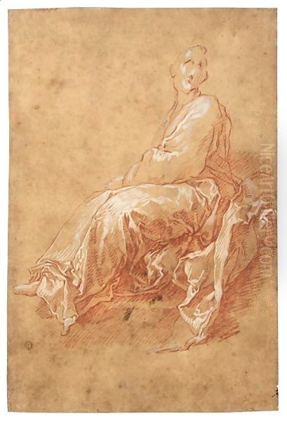 Study Of A Seated Figure Oil Painting by Abraham Bloemaert