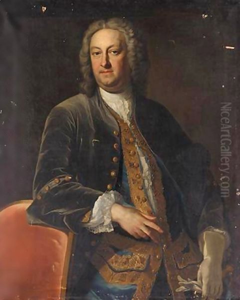 Portrait Of A Gentleman, Possibly Peter Abraham Luard (B.1703) Oil Painting by Jean Baptiste van Loo